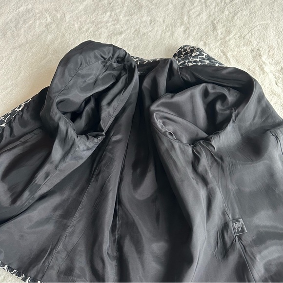 Lafayette 148 Cotton Silk Black White Geometric Circles Blazer XL (16) - Picture 10 of 14